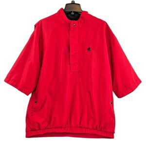 FootJoy DryJoys Golf Jacket Mens Sz XL Waterproof 1/2 Zip Lined Red 1898 Logo